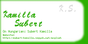 kamilla subert business card